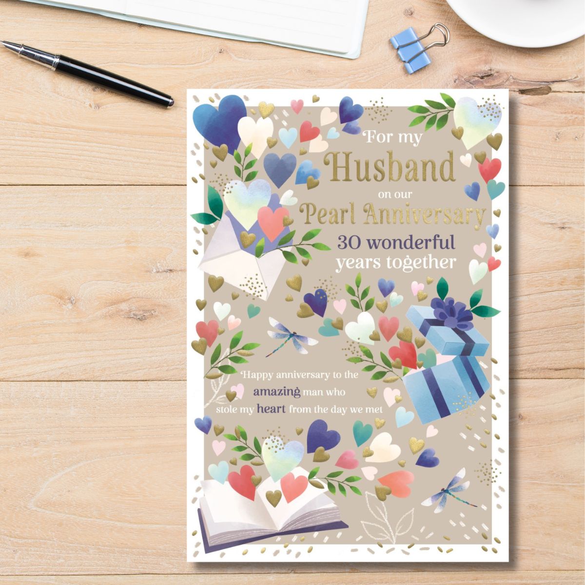 Husband Wedding Pearl Anniversary Card - 30 Wonderful Years Together
