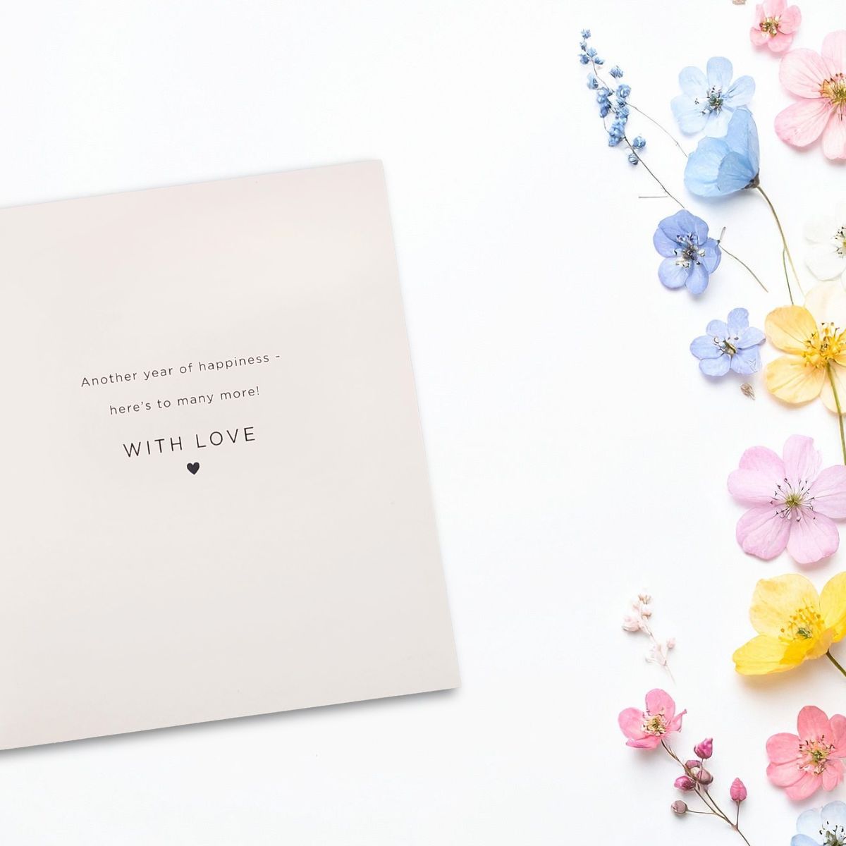 Happy Anniversary Card - Gold & Script Heart