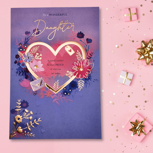 Daughter Birthday Card - Large Couldn't Be More Proud