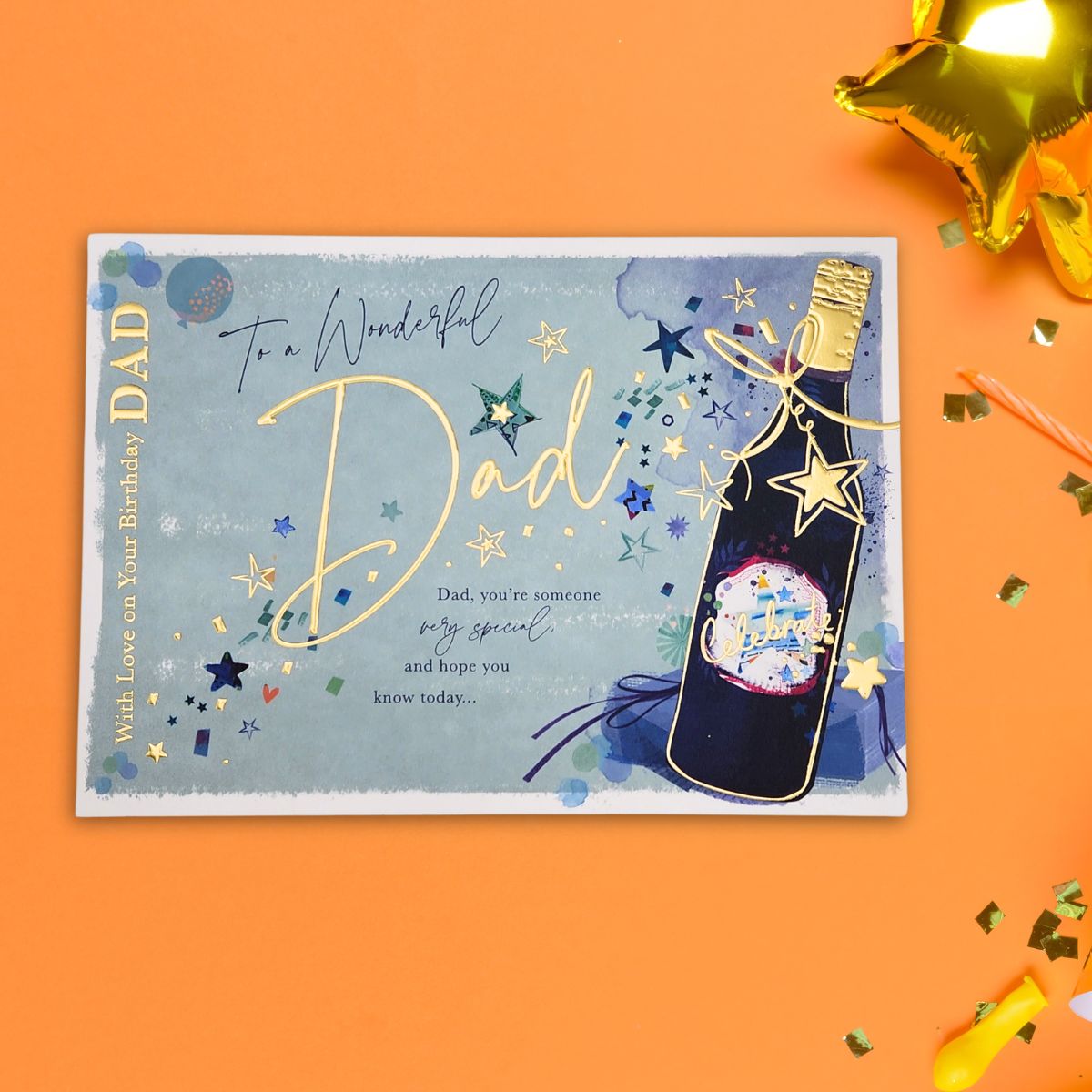 Dad Birthday Card - Landscape Wine Bottle
