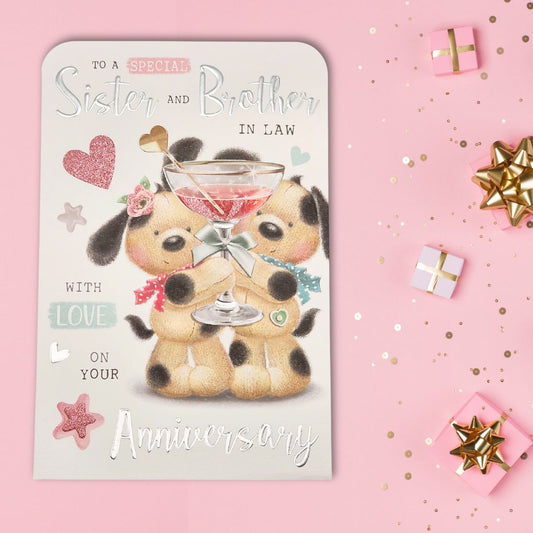 Sister & Brother-In-Law Wedding Anniversary Card - Fudge & Friends