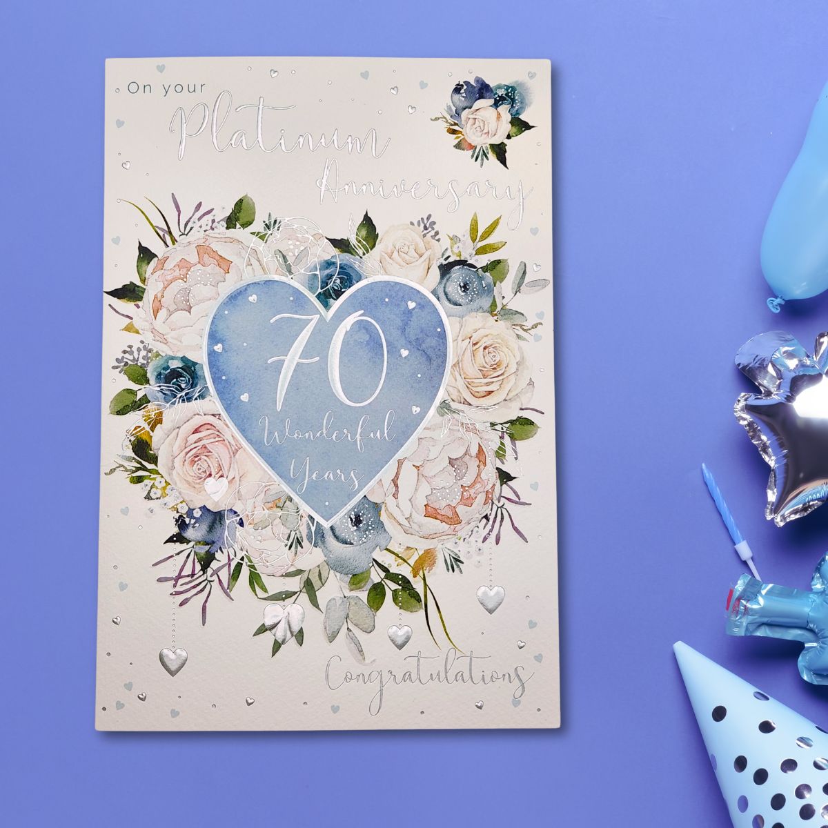 Platinum Wedding Anniversary Card - 70th Congratulations