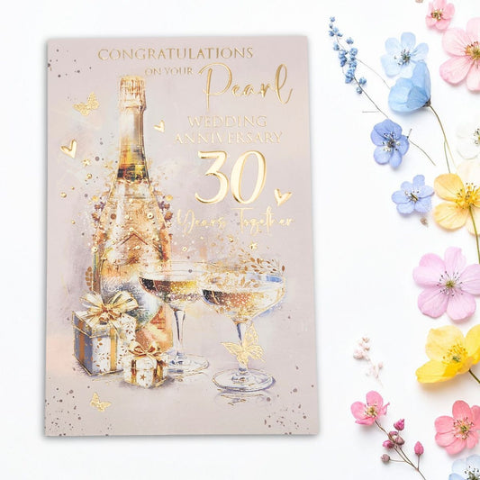 Pearl Wedding Anniversary Card - 30th Grace Cocktails & Gifts