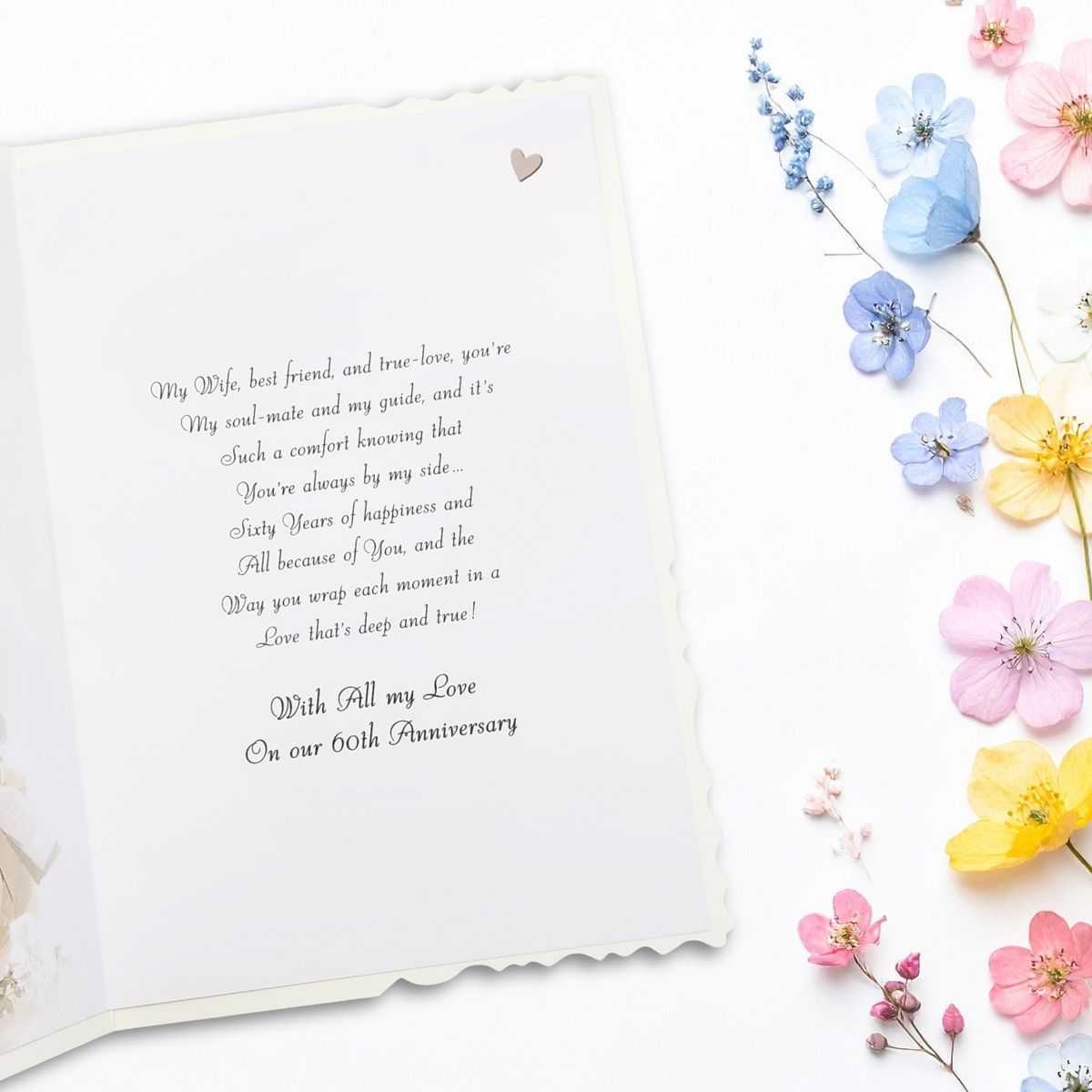 Wife Diamond Wedding Anniversary Card - 60th Velvet Gallery