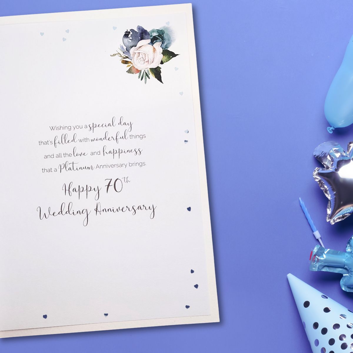Platinum Wedding Anniversary Card - 70th Congratulations