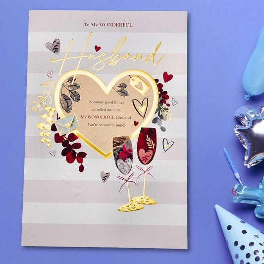 Husband Birthday Card - Large Second To None!