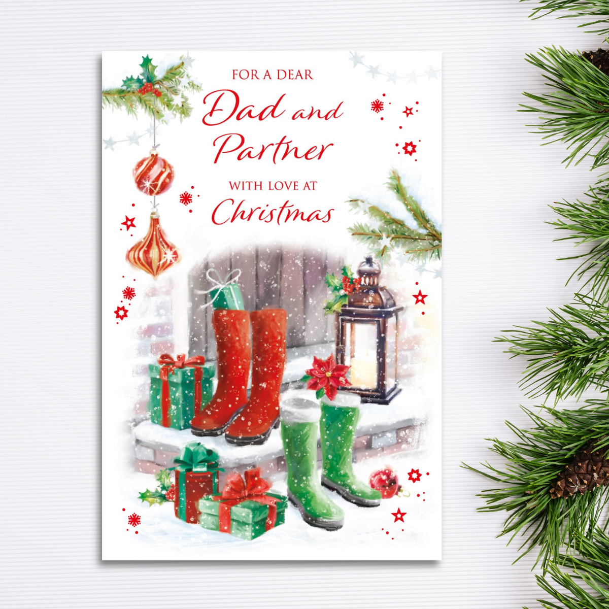 Dad & Partner Christmas Card - Grass Roots