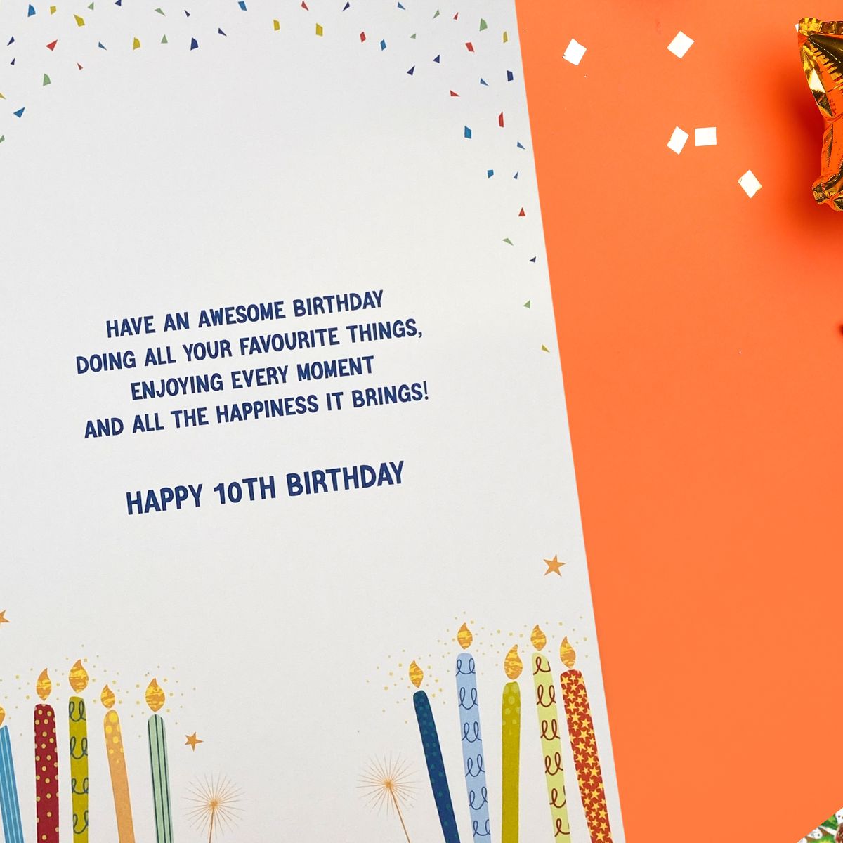 10th Birthday Card - Hoopla! Candles