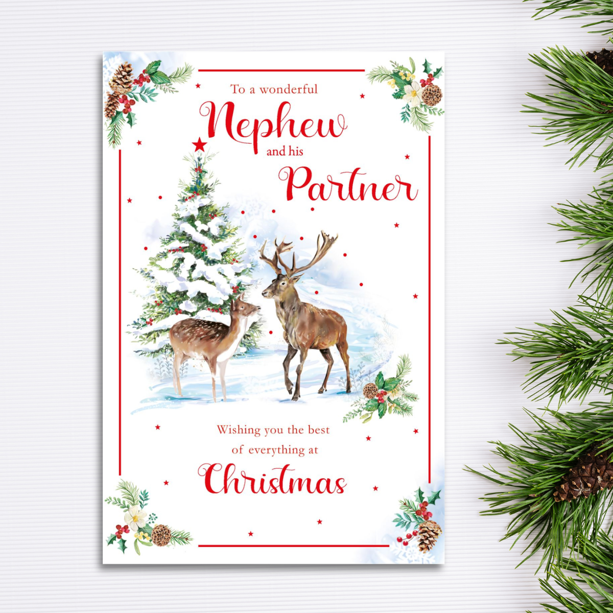 Nephew & Partner Christmas Card - Grass Roots