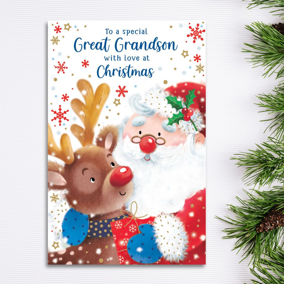 Great Grandson Christmas Card - Grass Roots
