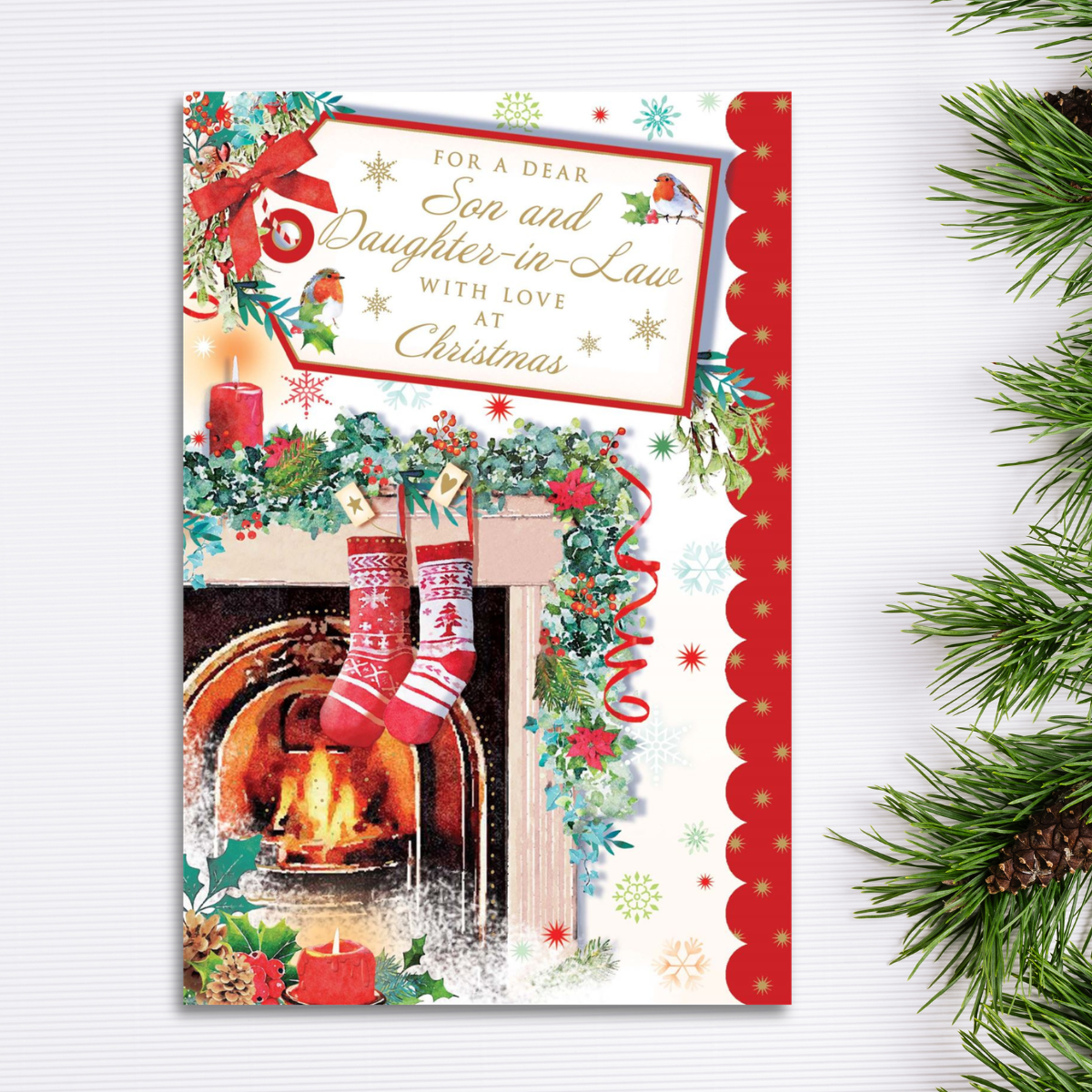 Son & Daughter-In-Law Christmas Card - Grass Roots