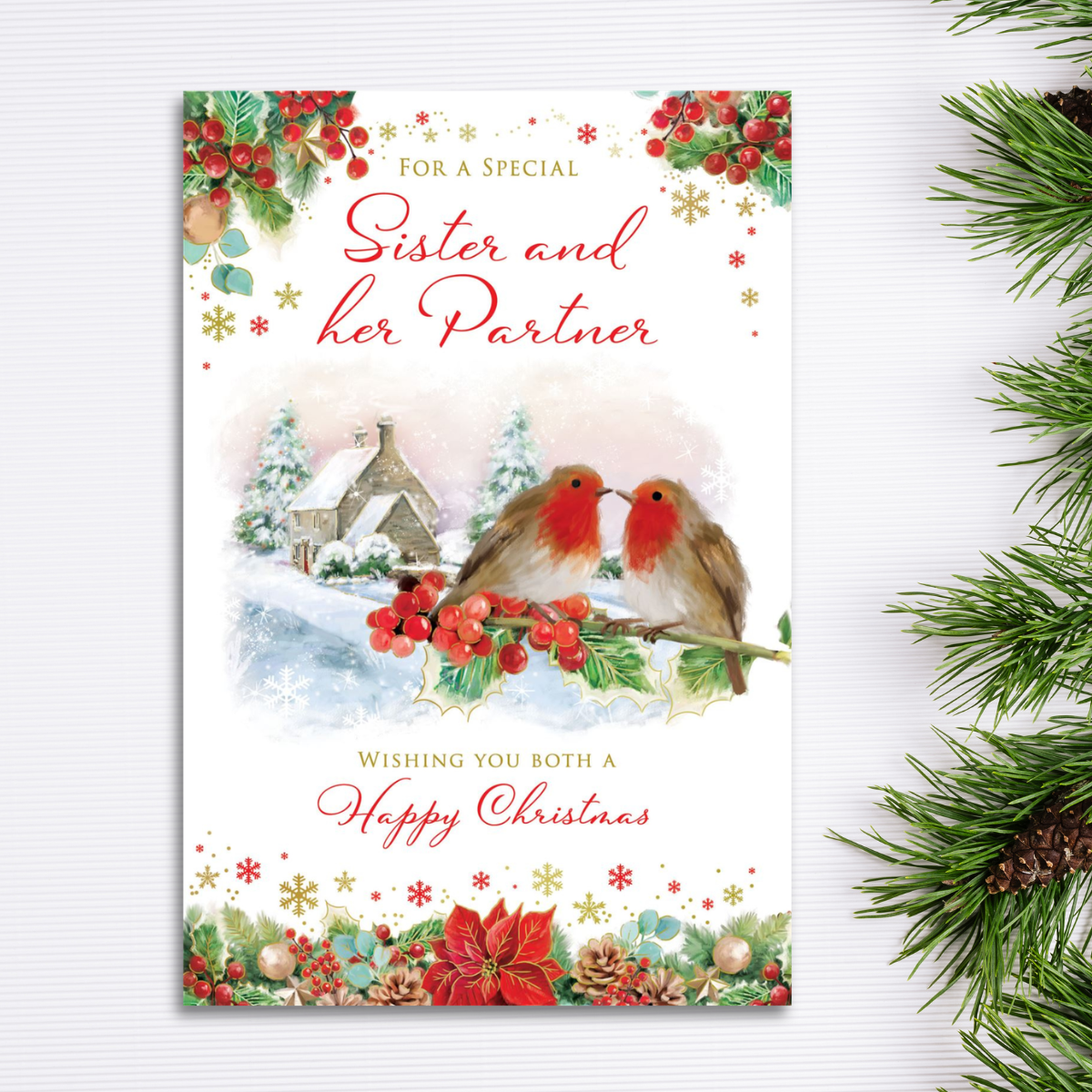 Sister & Partner Christmas Card -  Grass Roots