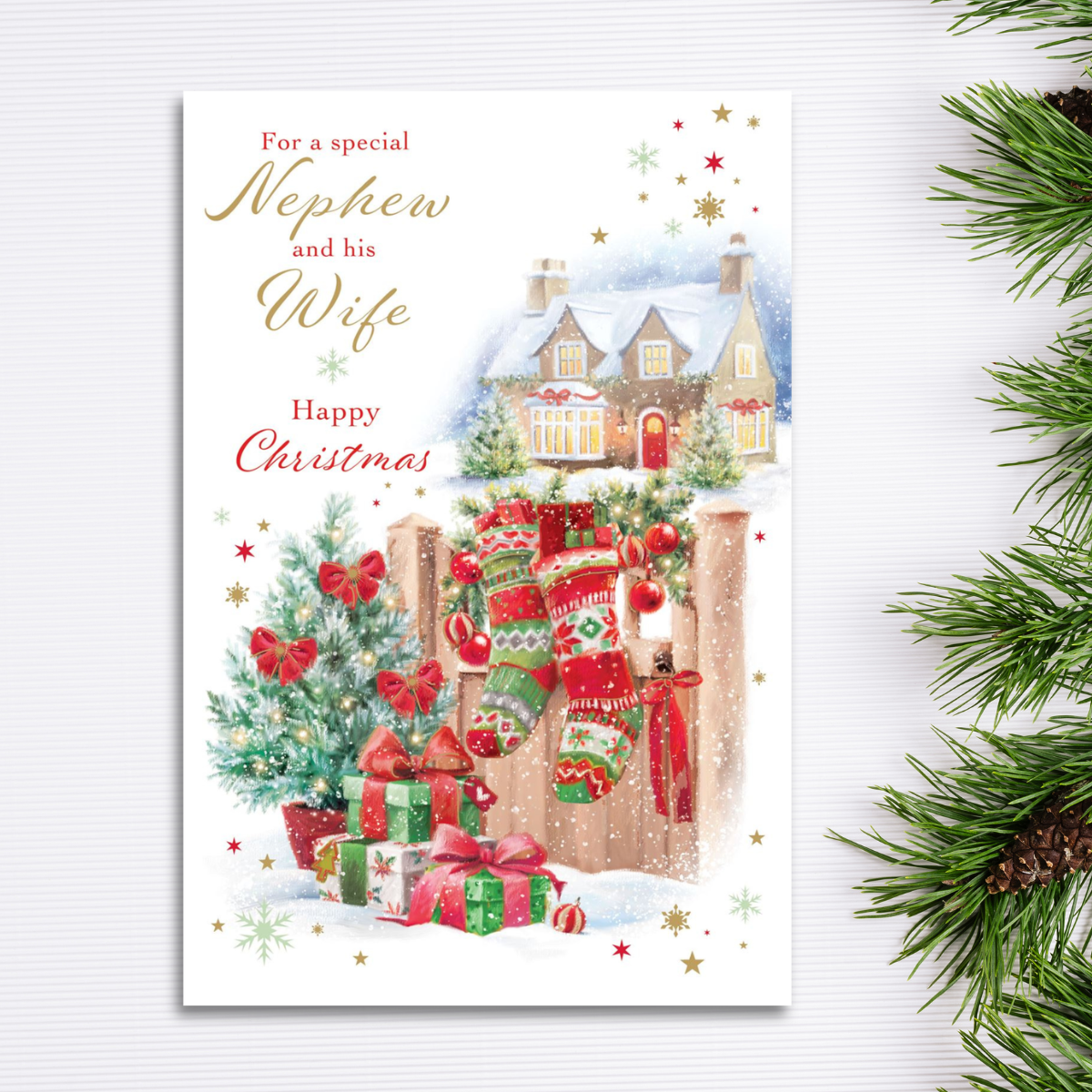 Nephew & Wife Christmas Card - Grass Roots