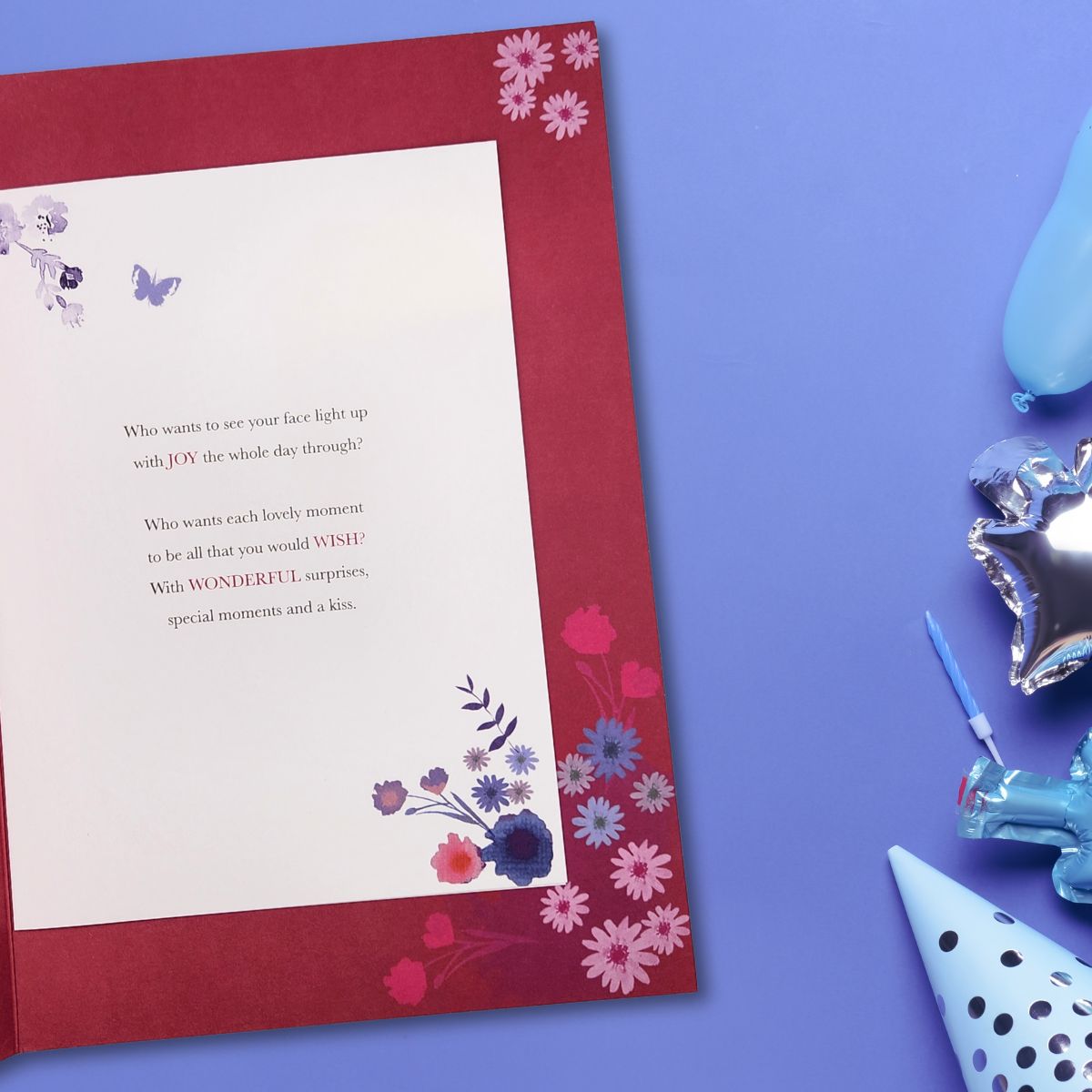 Wife Birthday Card -  Large Who Loves You More