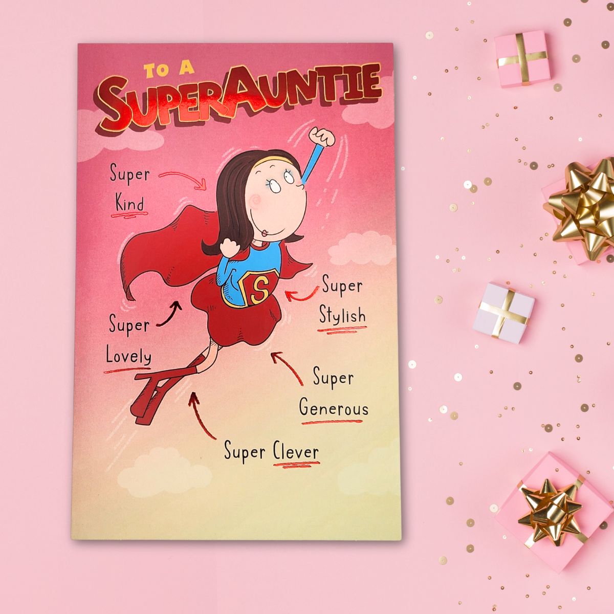 Auntie Birthday Card - Giggles Super Auntie