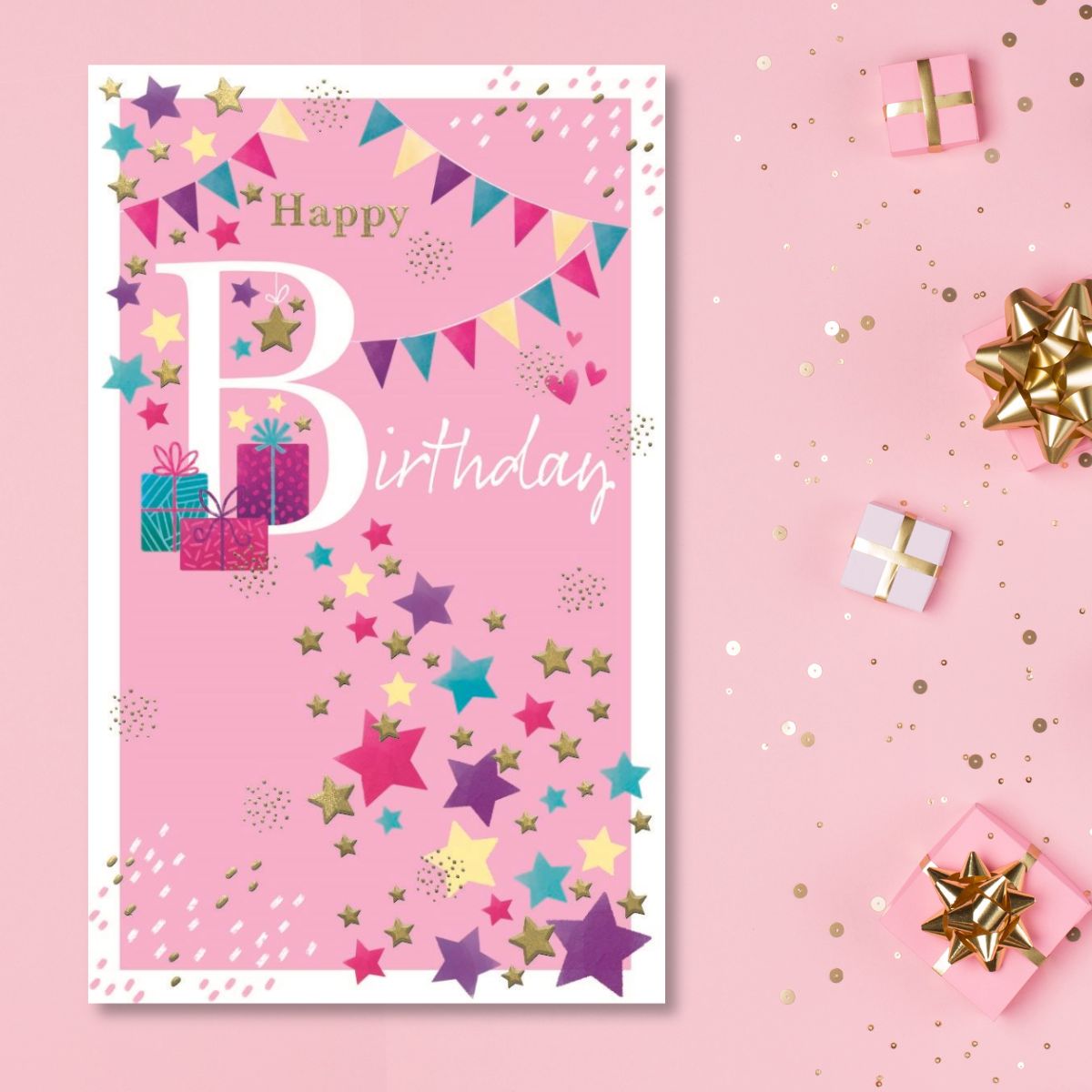 Enchanted Birthday Card - Stars & Bunting