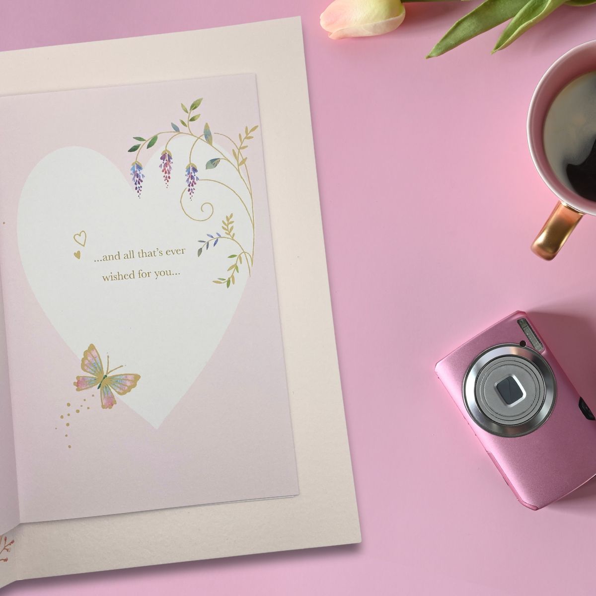 Sister Birthday Card - Large Luxury Butterflies & Cake
