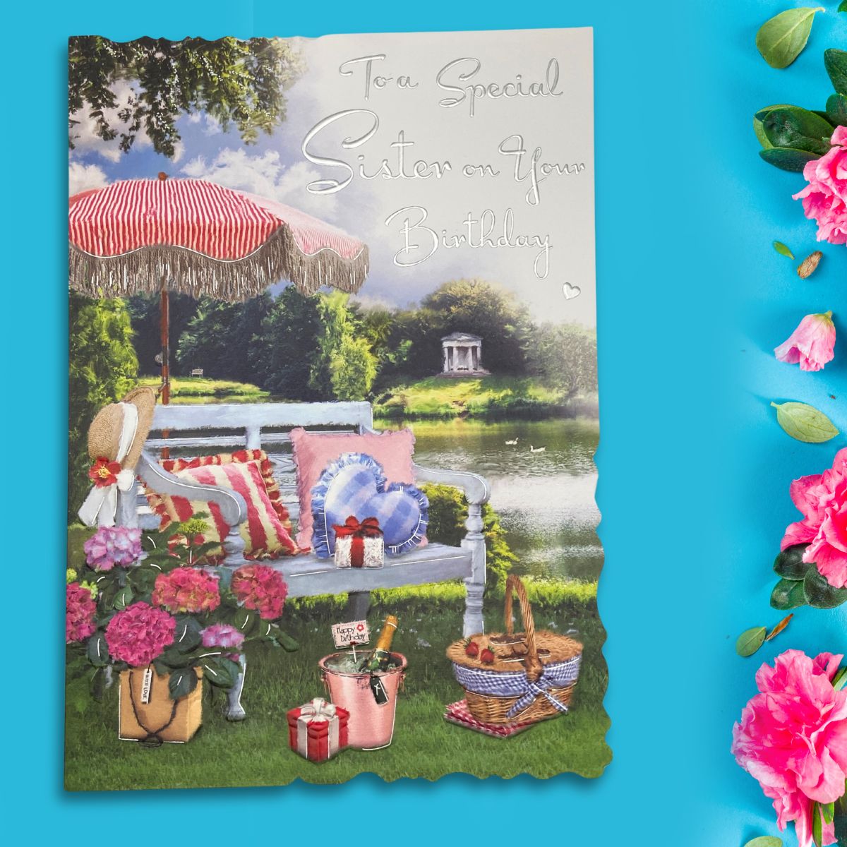 Sister Birthday Card - Velvet Large Afternoon By The Lake