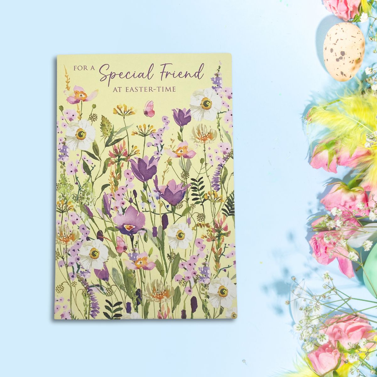 Friend Easter Card - Purple Fields