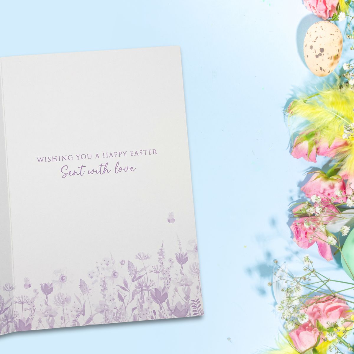 Friend Easter Card - Purple Fields