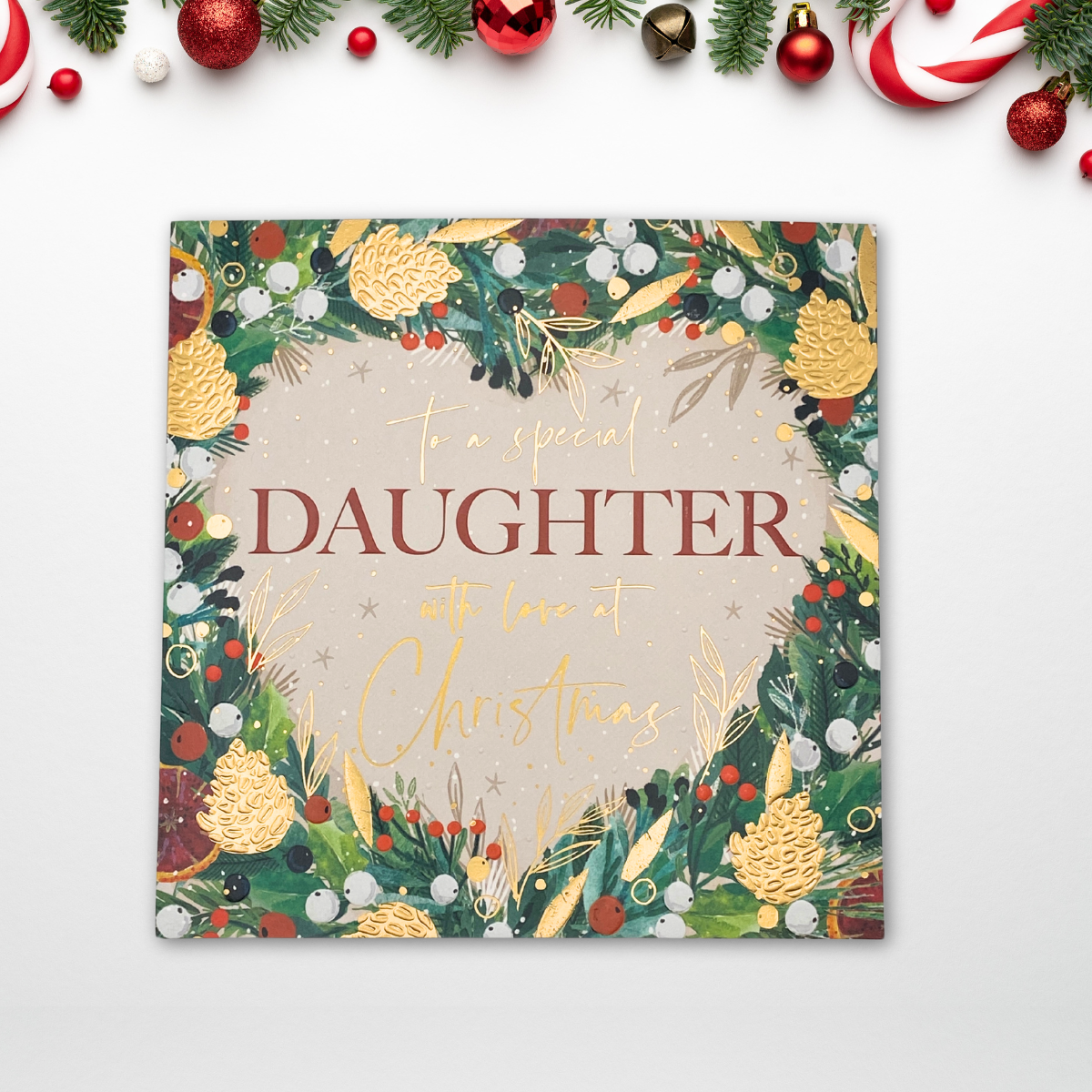 Daughter Christmas Card - Festive Foliage