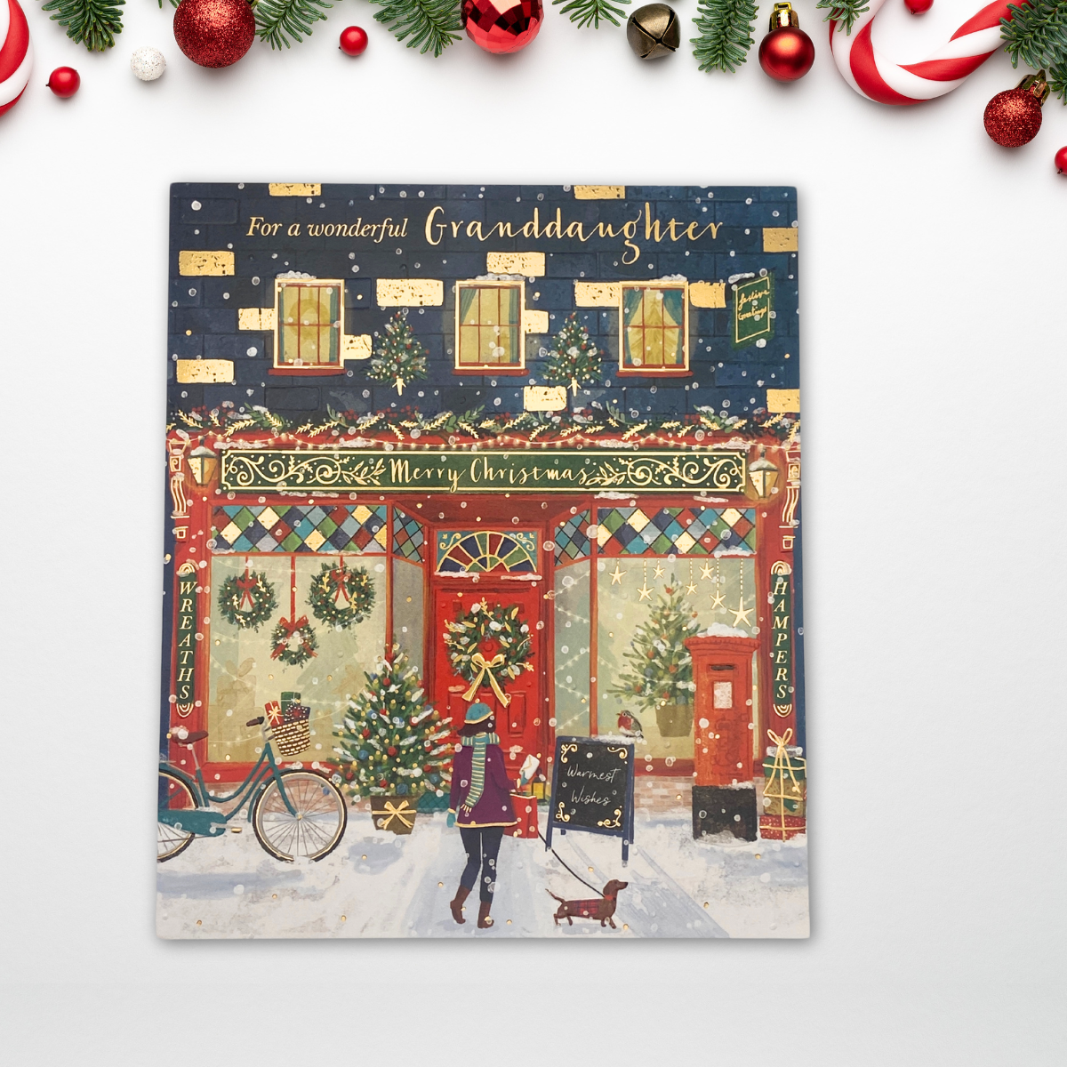 Granddaughter Christmas Card - Festive Shopping