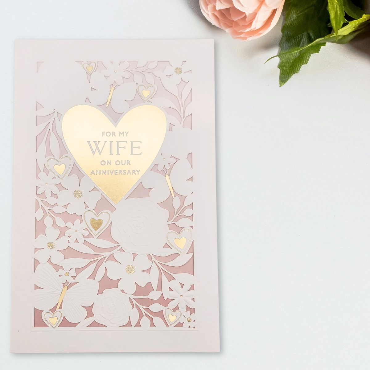 Wife Anniversary Card - 3 Fold Lace-Cut