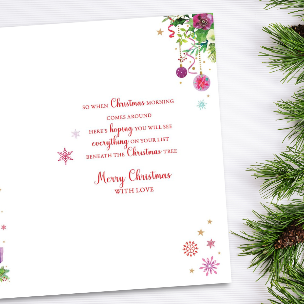 Granddaughter Christmas Card - Grass Roots Tree & Gifts