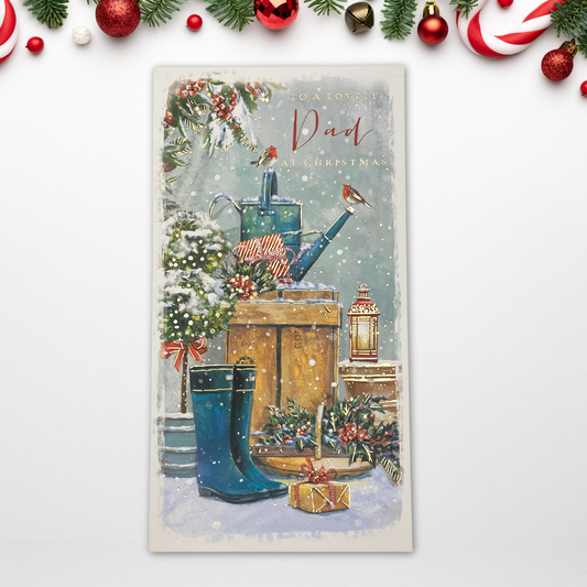 Dad Christmas Card - Winter Garden