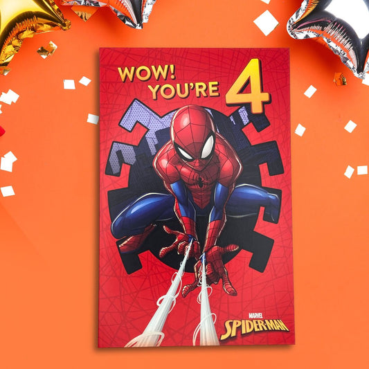 4th Birthday Card - Marvel Spiderman