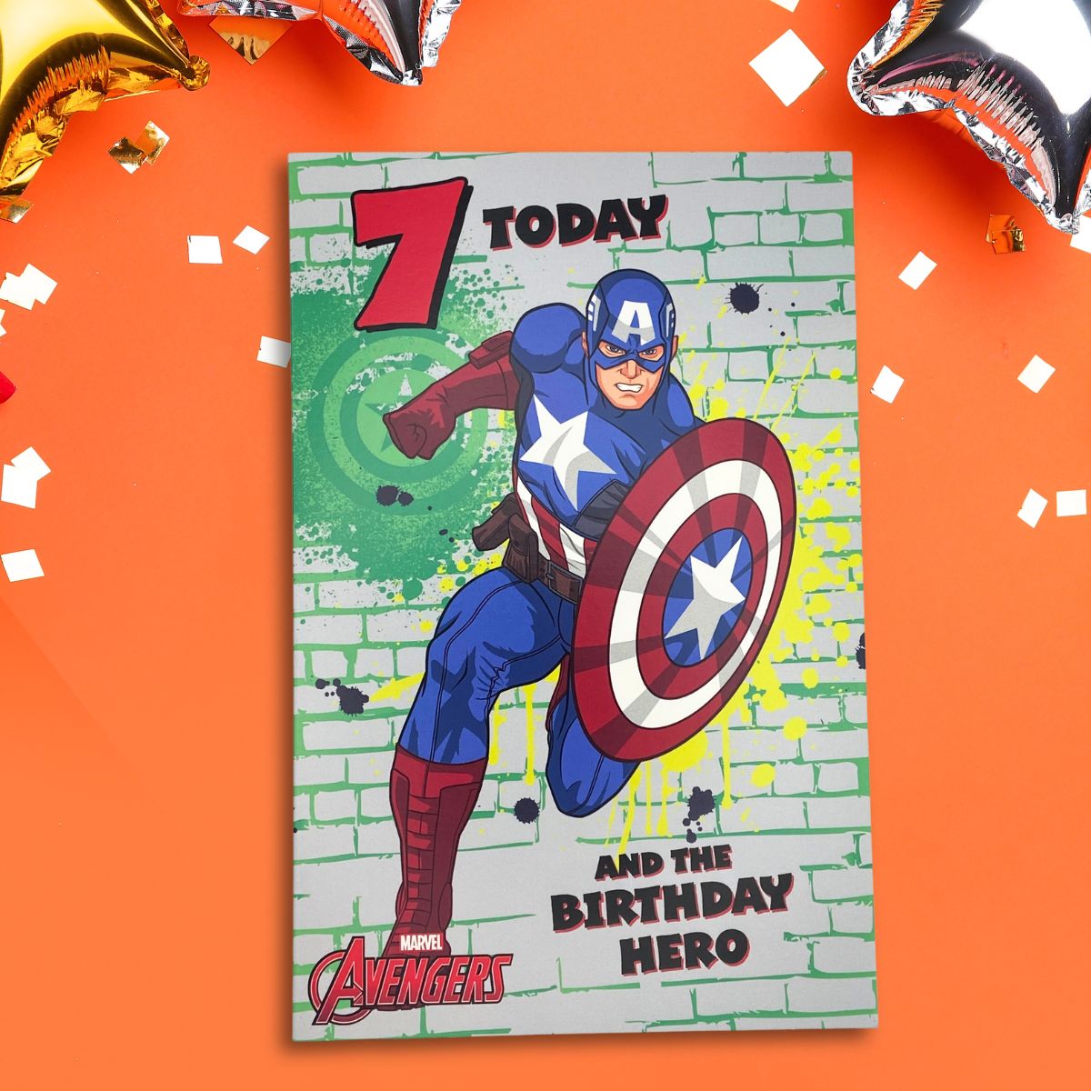 7th Birthday Card - Marvel Captain America