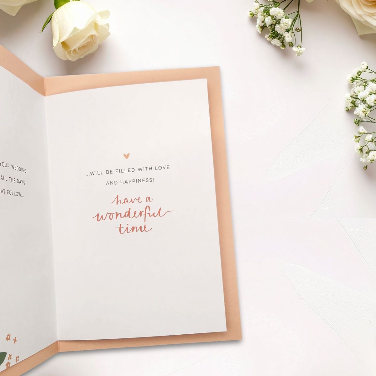 Wedding Day Card - Floral Heart Wedding Day Wishes