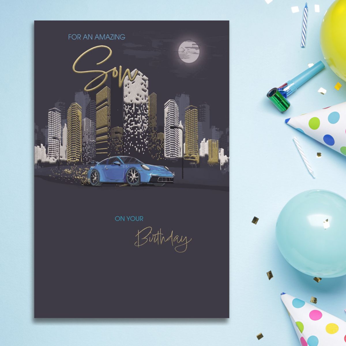 Son Birthday Card - Large Luxury Sports Car