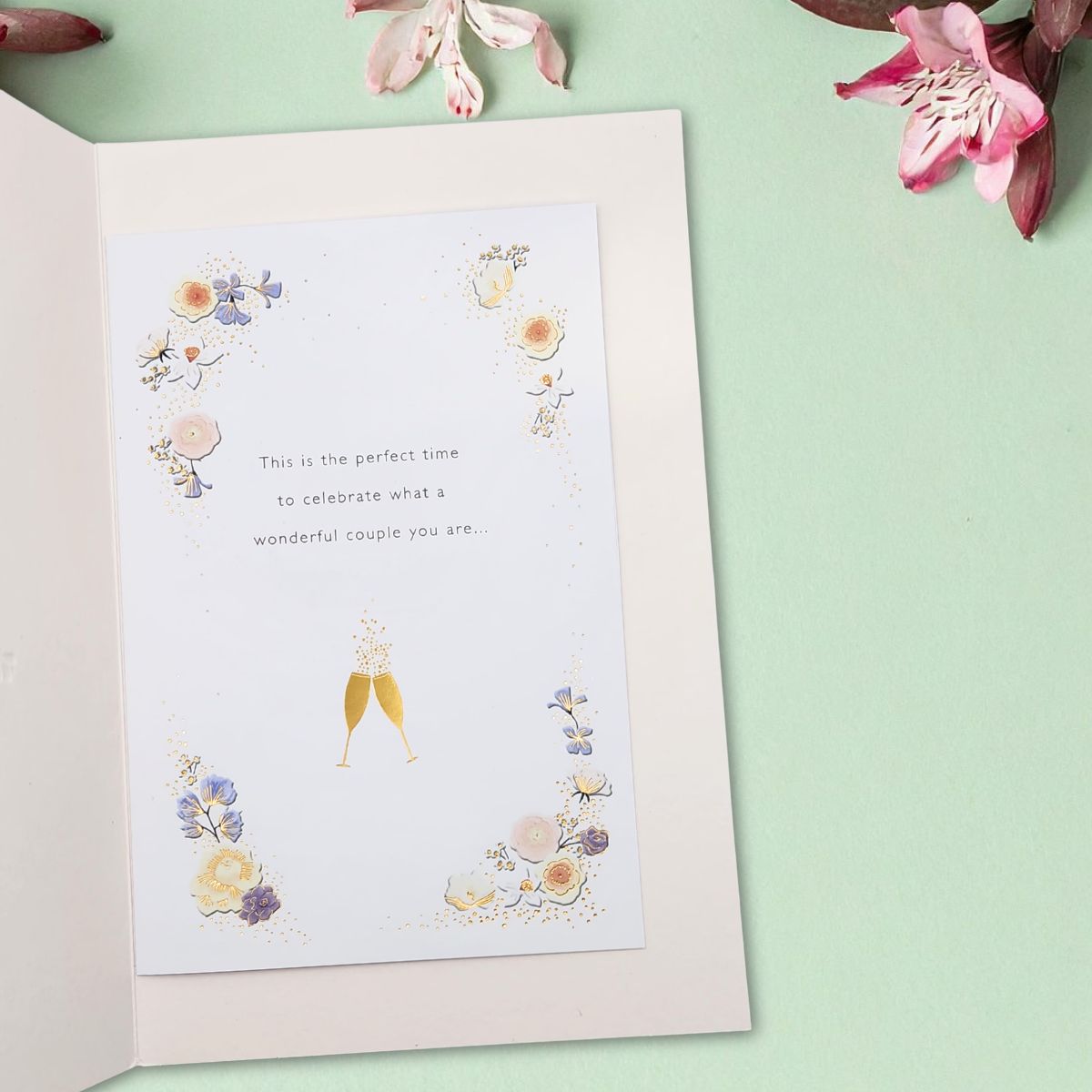 Son & Daughter-In-Law Wedding Day Card - Pastel Floral Cake