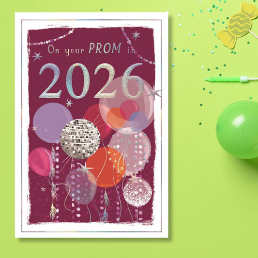 Prom Card - 2026 Pink Balloons
