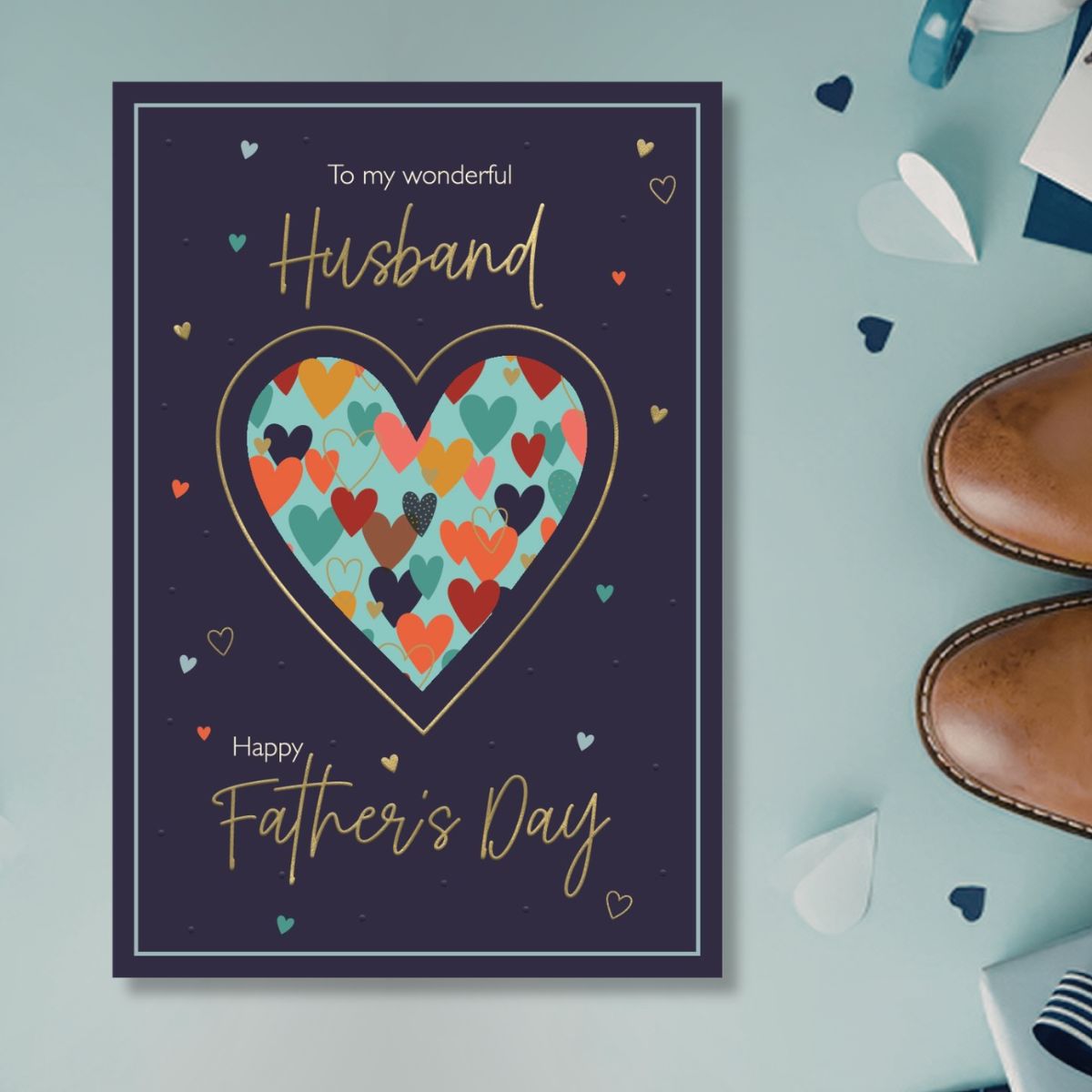 Husband Father's Day Card - Die-Cut Heart Of Hearts
