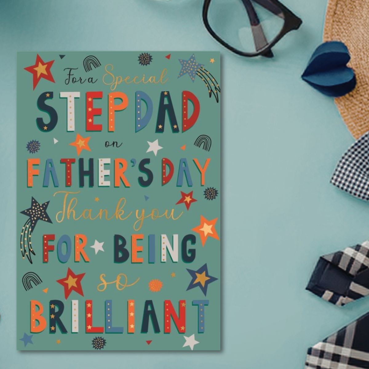 Step Dad Father's Day Card - Wonderful Wishes Stars