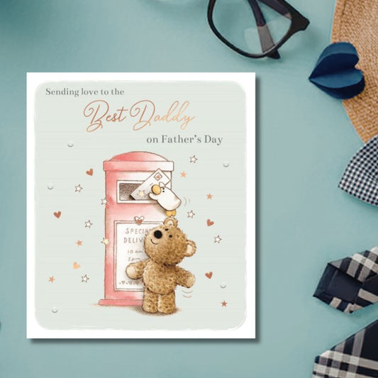 Daddy Father's Day Card - Barley Bear Postbox