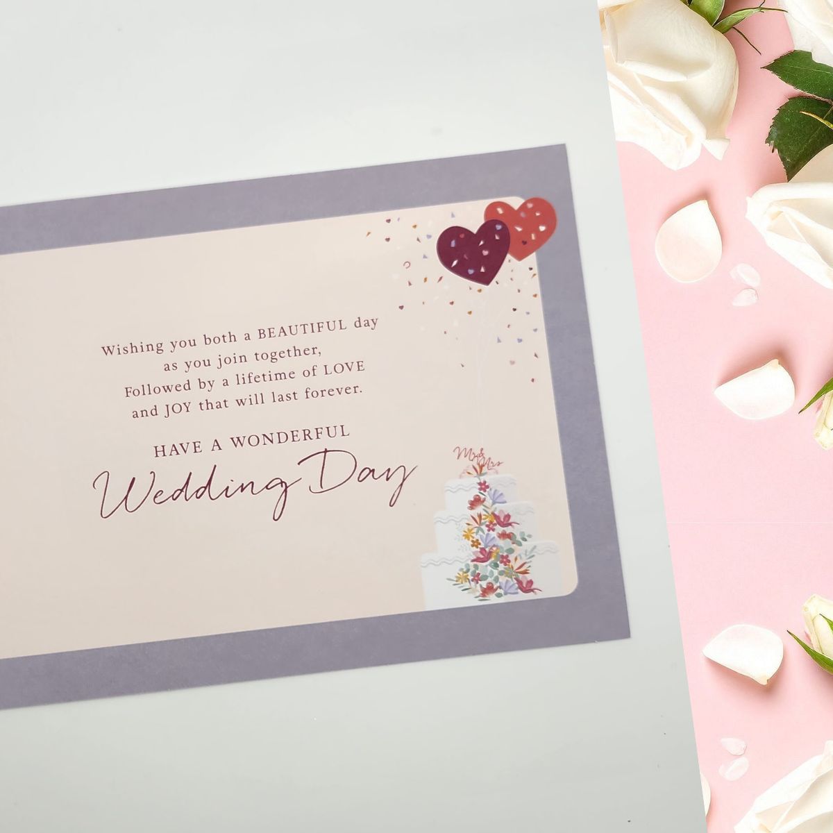 Wedding Day Card - Gold Text Landscape