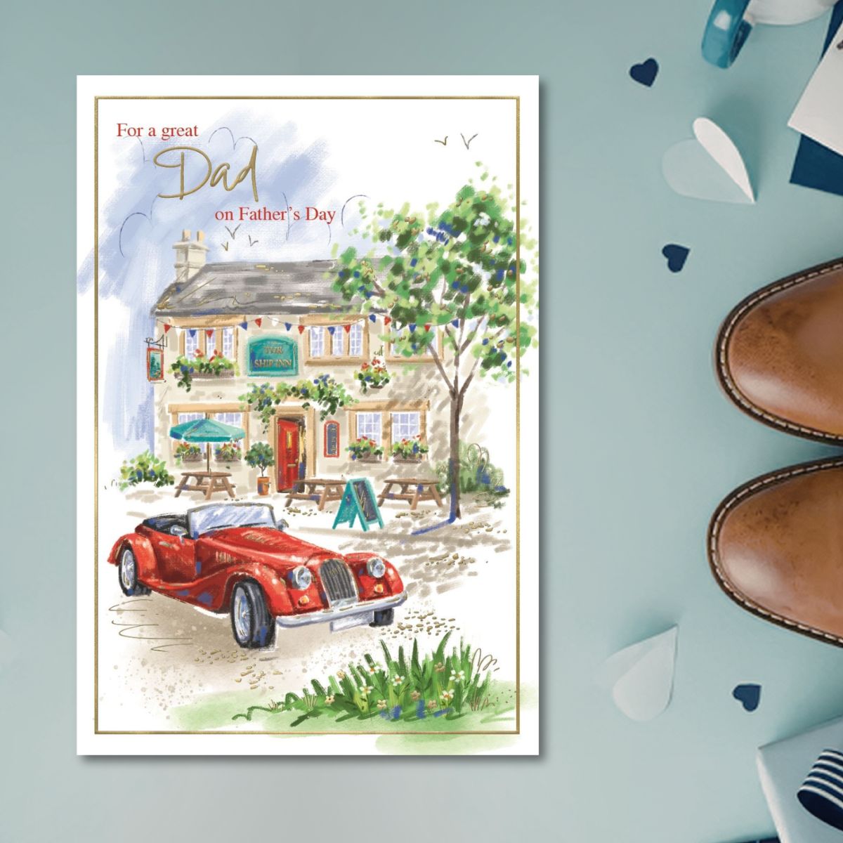 Dad Father's Day Card - Awash With Colour Classic Car