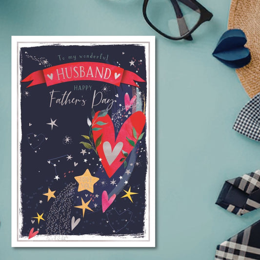 Husband Father's Day Card - Skylight Hearts