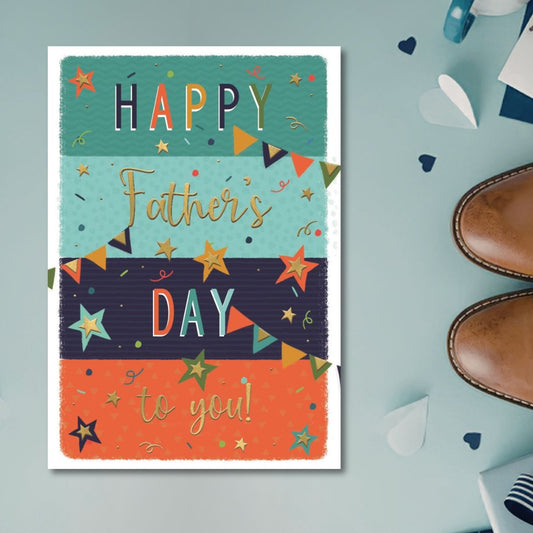 Dad Father's Day Card - Stars & Bunting