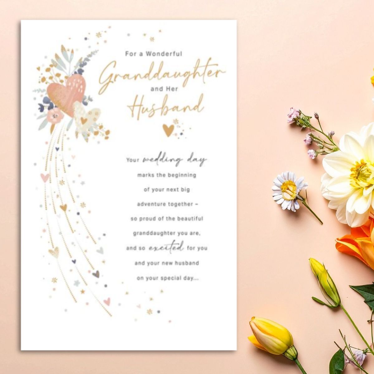 Granddaughter & Husband Wedding Day Card - Daydreams