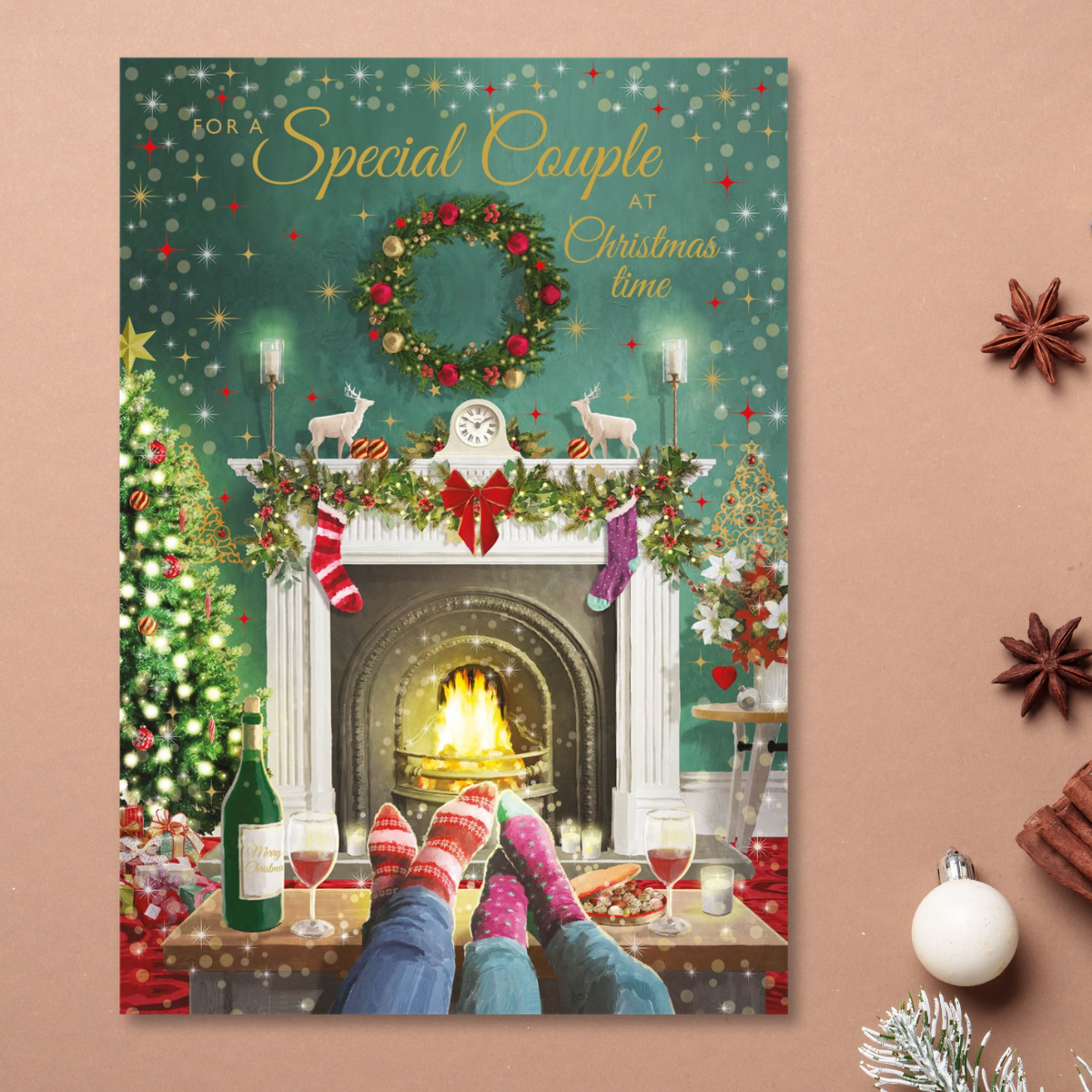Special Couple Christmas Card - By The Fire