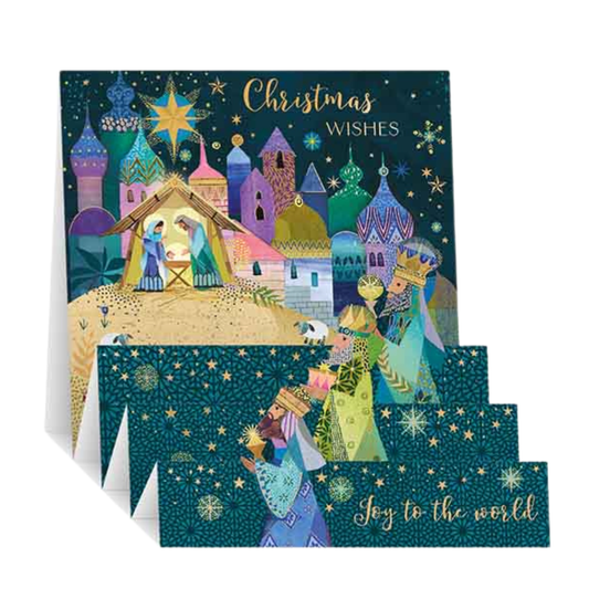 Open Christmas Card - Zig Zag Pop Up Nativity