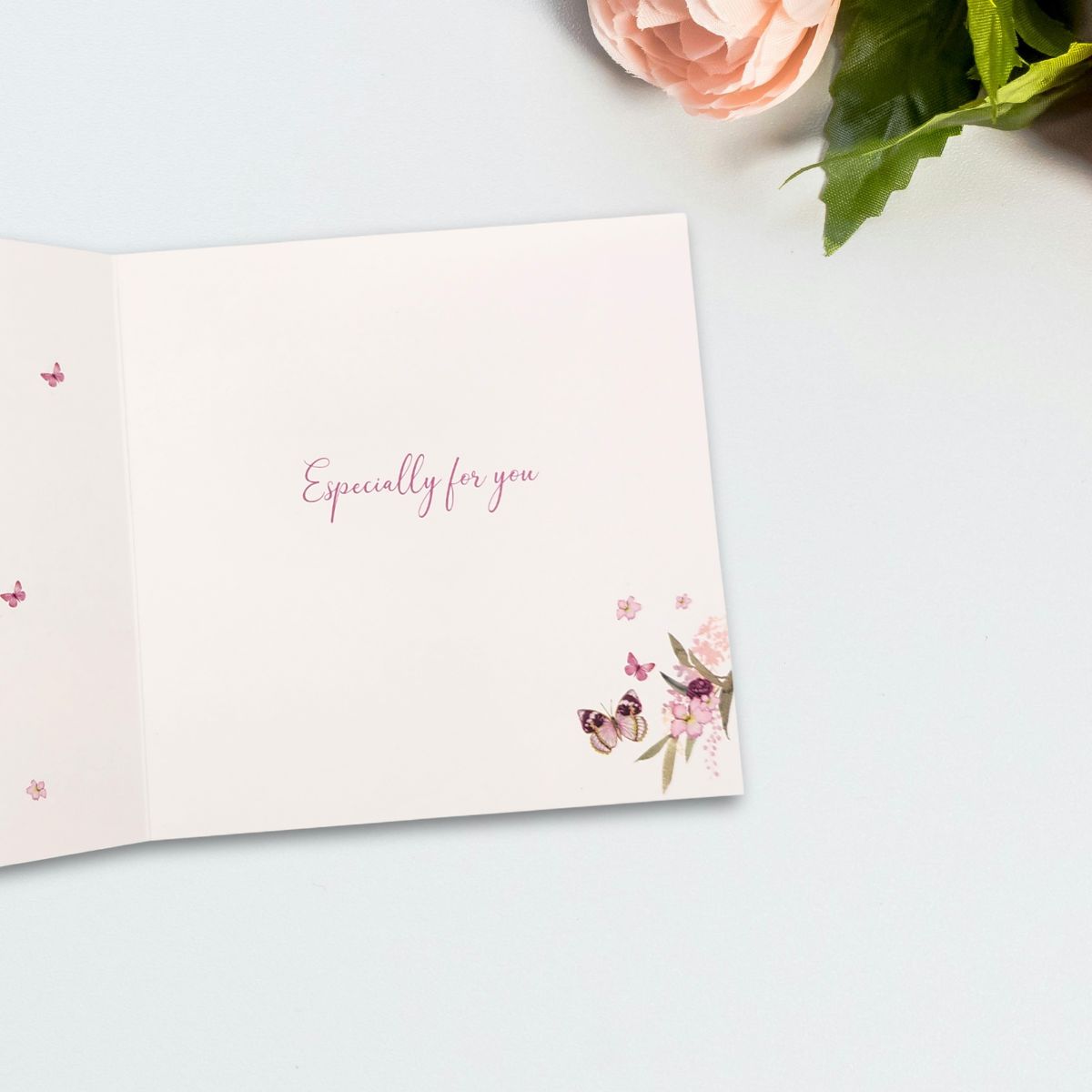 Pizazz Birthday Card - Pink Flowers & Butterflies