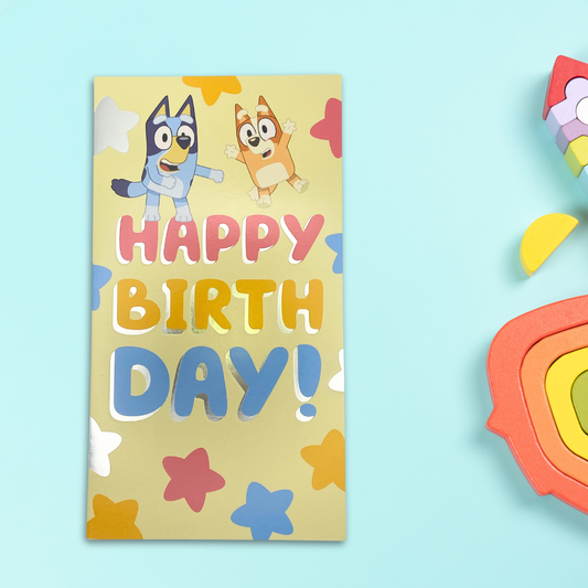 Bluey Birthday Card - Stars