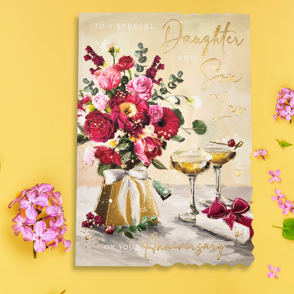 Daughter & Son-In-Law Wedding Anniversary Card - Velvet Gallery Flowers & Gifts
