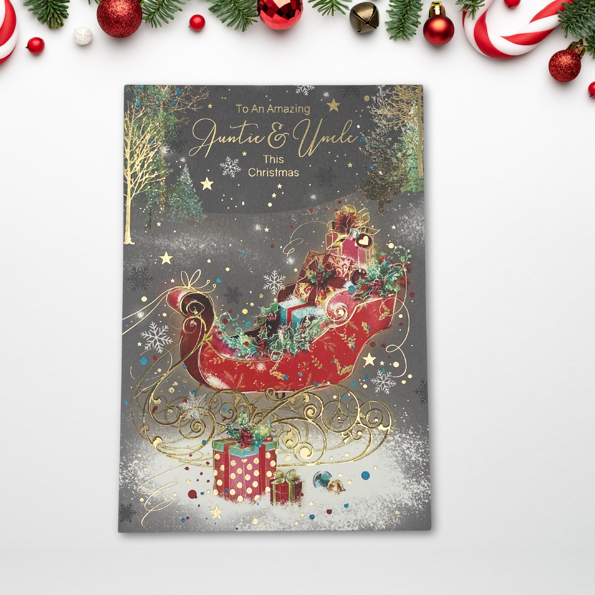 Auntie & Uncle Christmas Card - Grace Sleigh & Gifts