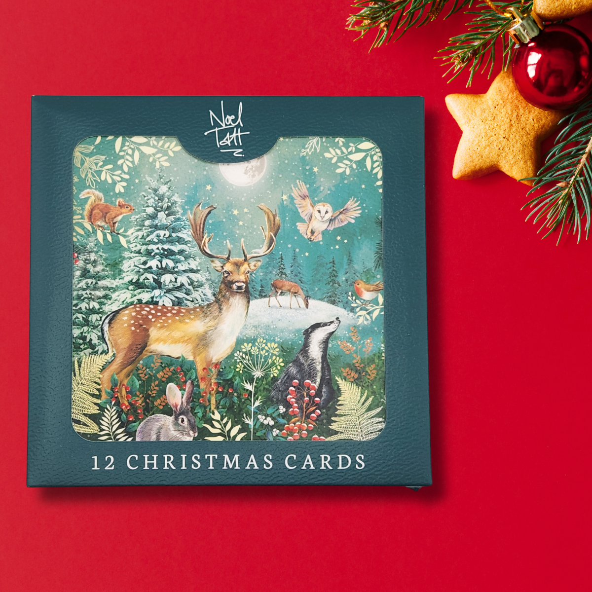 12 x Christmas Cards In Box - Winter Woodland